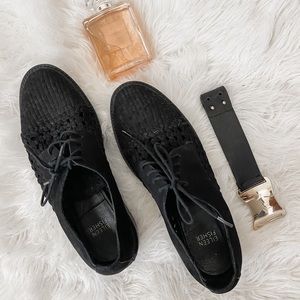 Eileen Fisher Oath Woven Nubuck Oxfords Black 8.5